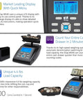 MS40 Bill And Coin Counting Scale For Fast Cash Drawer Counts And Currency Weighing Machine displaying screen and weighing coins