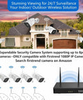Local 3TB 8 Channel Wireless Security Camera System With AI Human Detection And Night Vision shown on a house exterior