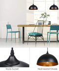 Dope Two Pack Metal Dome Pendant Lights With 15 Foot Plug In Cord And On Off Switch For E26 Bulbs Black Barn Farmhouse Style lighting