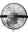 Front view of 18 Inch Wall Mount Fan For Garages, Shops, Barns And Patios, Industrial Grade Cooling with 1450 CFM