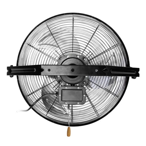 Front view of 18 Inch Wall Mount Fan For Garages, Shops, Barns And Patios, Industrial Grade Cooling with 1450 CFM