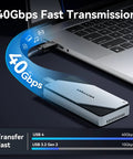 Blazing Fast M2 NVMe SSD Enclosure In Solid Aluminum Built In Cooling Fan For Thunderbolt And USB with 40Gbps transfer speed