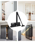 Cast Aluminum Door Closer With Adjustable Hydraulic Soft Close And Smart Closing Detection For Hands Free Auto Close, 24 Inch Model