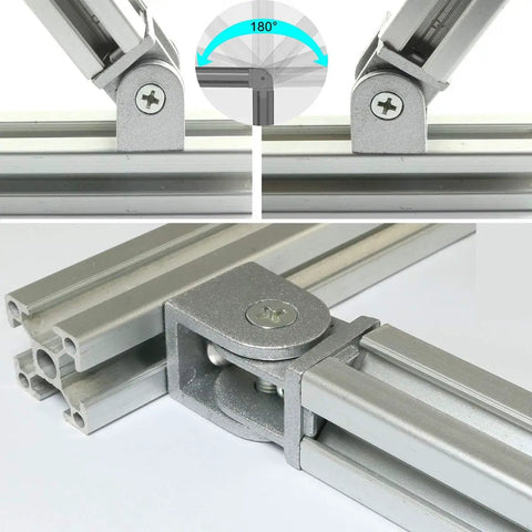 Flexible Pivot Joint Connector For 2020 Aluminum Extrusion Profiles Zinc Alloy Die Cast 180 Degree Rotation Split Design Includes Two Installation Kits Fits European 2020 Profile Built To Last Easy Install Hardware, 2020 profile joint