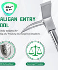 30 Inch Halligan Tool For Emergency Breaching And Rescue Use, Heavy Duty Forged 45 Gauge Steel Halligan Bar With Lever Design For Prying And Demolition