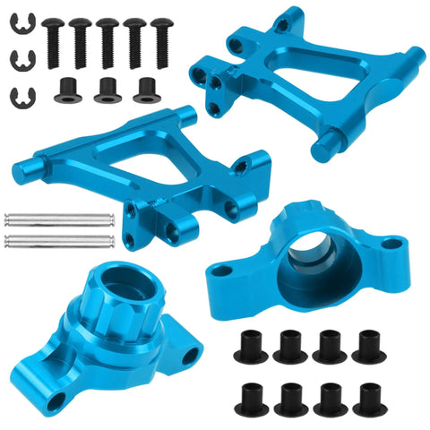 Beefy Aluminum Steering Knuckle Kit And A-Arms Suspension Upgrade For TT-02 1/10 RC Car displayed with components