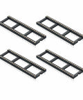 4 Pack Round Pin DIP IC Socket Adapter 48P Two Point Five Four Millimeter Pitch For PCB Boards Black Plastic Metal Construction