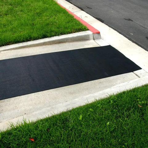 Non Slip Outdoor Rubber Ramp Cleat Floor Mat For Inclined Walkways One Eighth Inch Thick 3 Ft By 4 Ft on walkway