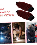 Heavy Duty Welding Arm Sleeves Featuring Flame Resistant Heat Burn Coverage And Flexible Elastic Fit Designed For Mechanics Welders And Tradesmen Demanding Badass Daily Protection, shown in action during welding.