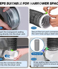 Installation guide for 8 Ft Dryer Vent Hose Kit For Tight Spaces With 6 Layer Duct And 90 Degree Elbow Rubber Seal Connectors Heat Resistant Exhaust Pipe Easy Installation For Indoor Laundry Vent System