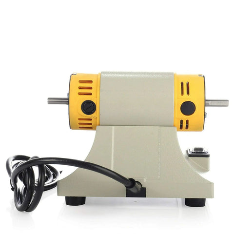 Rear view of Pro Grade Jewelry Polishing And Grinding Machine Bench Lathe For Lapidary And DIY Jewelry Making 110V Mini Table Saw Polisher Buffer
