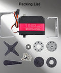 Beefy 150Kg Digital RC Servo With Dual Shafts, 12V High Torque Metal Gear Steering Servo, mounting brackets, accessories