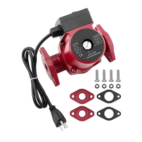 Top Notch Stainless Steel Circulator Pump For Water Heaters And Boiler Hydronic Heat Systems 3 Speed Settings with accessories.