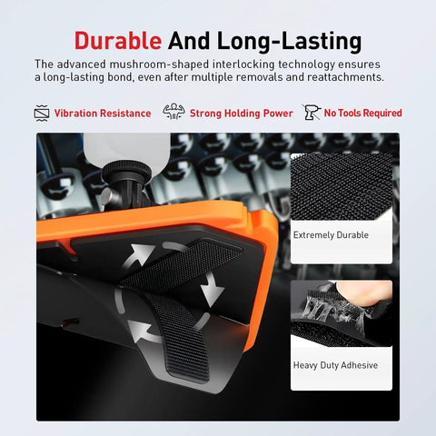 Heavy Duty Reclosable Fastener 1 Inch By 3 Inches Black Dual Lock SJ3550 showing durable interlocking technology and adhesive.