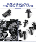Heavy Duty Automotive Body Bolts And U Nut Clips Kit M6 1.0 Universal Car Fasteners For Hood Bumper And Fender Rust Resistant Black Includes 10 Bolts And 10 U Nuts For Quick Install By Hugwits