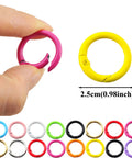 48 Pack Colorful Metal Carabiner Clips For Key Rings And DIY Crafts, Round Snap Hook Keychain Clips, Durable Alloy For Bags, Purses, Backpacks, And Decor, Bulk Charm Accessories, 2.5cm rings