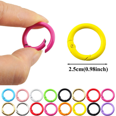 48 Pack Colorful Metal Carabiner Clips For Key Rings And DIY Crafts, Round Snap Hook Keychain Clips, Durable Alloy For Bags, Purses, Backpacks, And Decor, Bulk Charm Accessories, 2.5cm rings