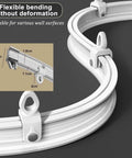Heavy Duty Double Curtain Track System With Silent Roller Curved Ceiling Rail For Living Room And Bedroom Flexible Bendable Shower Curtain Track To Fit Bay Windows Or Irregular Walls Length Three Point Three Feet with flexible bending and roller hooks