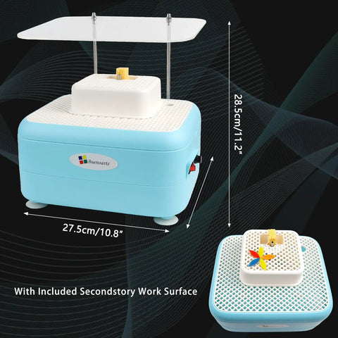 Portable Stained Glass Grinder Kit For Glass And Ceramic Crafting 110V Mini Grinding Machine With Four Bit Sizes Blue 11-inch height