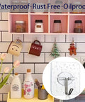 Heavy Duty 150 Pack Self Adhesive Wall Hooks Up To 24 Lb Each No Drill No Nails No Damage Transparent Reusable Hooks in kitchen