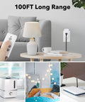 Wireless Remote Outlet Kit For Lights Fans Christmas Lights And Small Appliances, 100ft Range, remote in living room