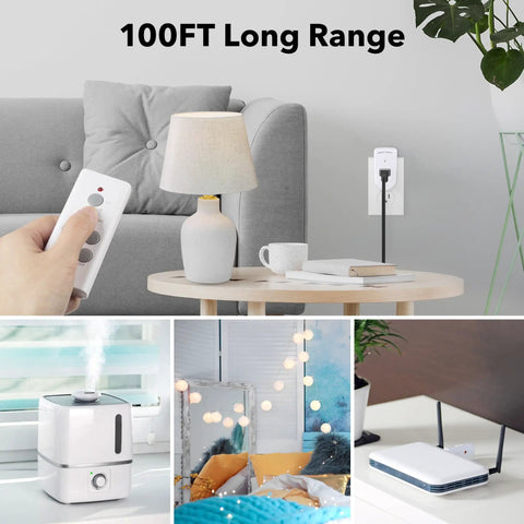 Wireless Remote Outlet Kit For Lights Fans Christmas Lights And Small Appliances, 100ft Range, remote in living room