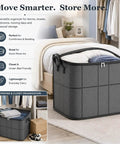 Big Boy Sized Foldable Storage Bin With Smooth Zipper Heavy Duty Nonwoven Fabric Easy Tidy Closet Organizer for blankets.