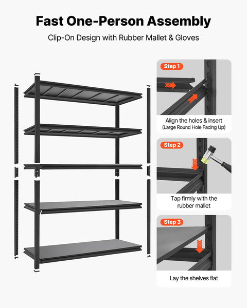 Top Notch Five Tier Garage Shelving Rack With Adjustable Steel Utility Shelf Holding 3000 Lbs Built Tough Frame Perfect For Workshop Warehouse Basement Tool And Gear Storage