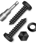 20 Pack 1/4 X 1-1/4 Inch Lag Screws For Wood Stainless Steel Heavy Duty Hex Head Bolts Black Oxide Commercial Grade 304 Mounting Kit
