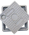 Durable Resin Sewer Manhole Cover And Frame With Easy Lift Handle For Garden Yard And Lawn Weather Resistant Plastic Access Hatch 40 By 40 Cm Easy Drainage Solution For Inspection And Maintenance