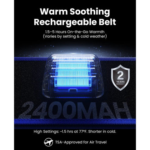 Cordless Heating Pad Belt Massager For Lower Back Relief On The Go With Near Infrared Heat And Red Light Therapy battery and features