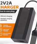 5 In 1 Electric Scooter Charger For 36V Li-Ion Batteries, 42V 2A Universal Fast Charger With 5 Interchangeable Connectors XLR, 5.5x2.5mm