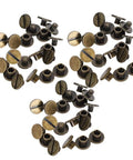 30 Pack Brass Book Rivets With Knurling Flat Leather Binding Buttons for DIY Leather Craft 9.5 by 4 Millimeter Nails and 4 Millimeter Screws