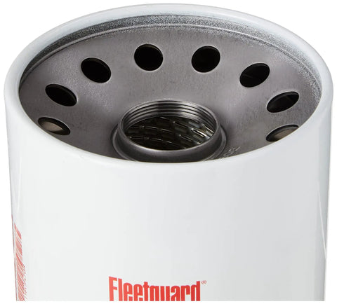 Top view of Spin On Hydraulic Filter HF6720 for Cummins engines, Fleetguard style replacement showing metal threading.