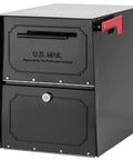 Oasis Classic Locking Post Mount Parcel Mailbox Built Like A Tank With High Security Reinforced Lock, black galvanized steel