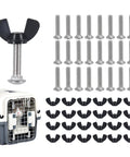 Heavy Duty Pet Carrier Door Hardware Replacement Set Featuring 24 M6 Stainless Steel Screws And 24 Twist Lock Wing Nuts For Dog Kennel Cages in a hardware kit layout.