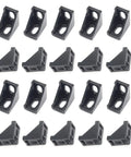 20 Piece 2020 Series Aluminum Corner Brackets Set With M5 Screws Nuts And Allen Key 2 Hole Right Angle Brackets Black Finish For 6mm Slot Aluminum Extrusion Heavy Duty 28x28x20mm Hardware Kit, black aluminum corner brackets