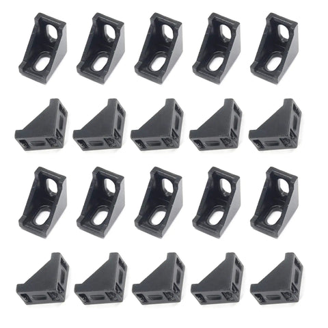 20 Piece 2020 Series Aluminum Corner Brackets Set With M5 Screws Nuts And Allen Key 2 Hole Right Angle Brackets Black Finish For 6mm Slot Aluminum Extrusion Heavy Duty 28x28x20mm Hardware Kit, black aluminum corner brackets