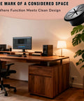 Slick Black Desk Grommet Kit Featuring Eight Two Inch Abs Covers And Soft Rubber Liners Plus Precision Hole Saw for clean cord management on a desk.