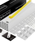 630 Inch White Cable Raceway Kit For Wall Cord Management With Self Adhesive Channel System No Brainer Setup visible with contents.