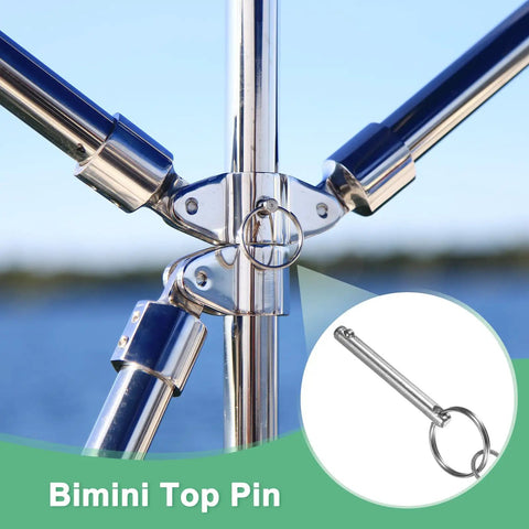 Installed view of Two Pack Quick Release Pins Quarter Inch Diameter Fifty Millimeter Long With Lanyard And Screws For Marine Shipbuilding