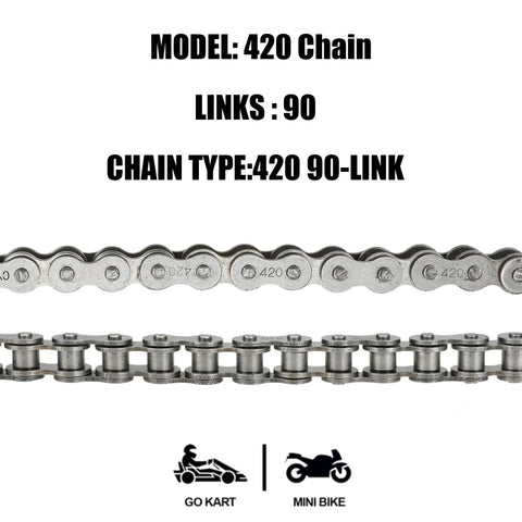 420 Chain With Mini Bike Chain Breaker Replacement For Coleman CT200U BT200X CT200U-EX Baja Warrior 90 links detail