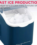Retro Compact Ice Maker With Bullet Ice, Produces Up To 26 Lbs Per Day, Fast 6 Minute Cube Batches, Stores 2.2 Lbs Per Batch