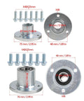 Dimensions of components from Heavy-Duty 32 Inch Rear Live Axle And Front Steering Assembly Kit for go-karts, quads, and ATVs.