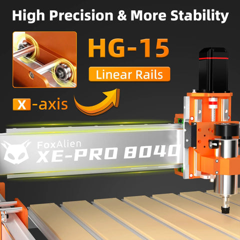X Axis Extension Kit For 8040 CNC Router Upgrade With Hybrid Spoilboard Worktable and HG-15 linear rails for XE Pro CNC