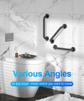 Matte Black Shower Grab Bar 12 Inch One Inch Diameter Heavy Duty Stainless Steel Safety Handle Wall Mounted No Slip Grip