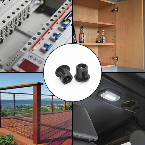30 Pack White Plastic Hole Plugs 6mm Flush End Caps For 5.5 To 6mm Holes with furniture and fencing examples
