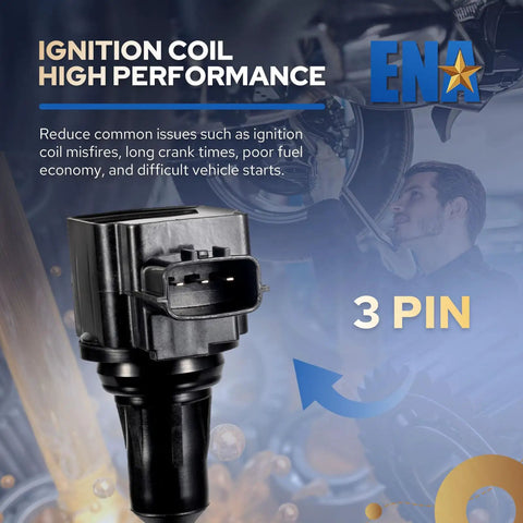 Ignition Coil Pack Four Pack Replacement Kit Direct Fit For Nissan Versa Cube Sentra Altima Rogue Frontier 2007 2012 Versa 2009 2014 Cube 2013 2019 Sentra UF549, 3-pin design