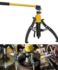 5 Ton Hydraulic Gear Puller Kit With Bearing Separator And All In One Pump For Auto Repair And Industrial Jobs Heavy Duty Claws Reach 0 To 140 Mm And Spread 100 To 200 Mm Includes Oil Tube Drawing Function in use