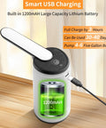 5 Gallon USB Charging Portable Water Dispenser With Auto Stop Pump showing 1200mAH battery and USB charging on a table